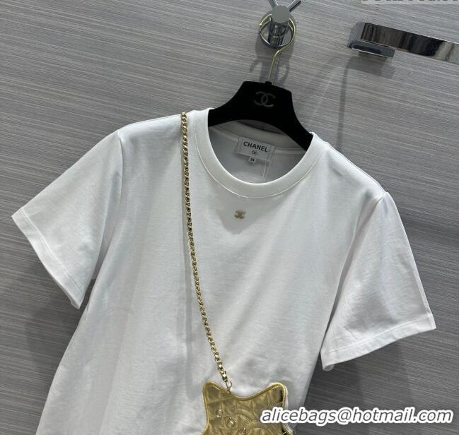 New Release Creation Chanel Cotton T-shirt CH122517 White 2023