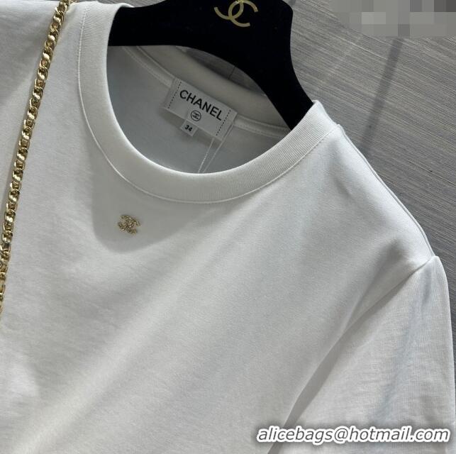 New Release Creation Chanel Cotton T-shirt CH122517 White 2023