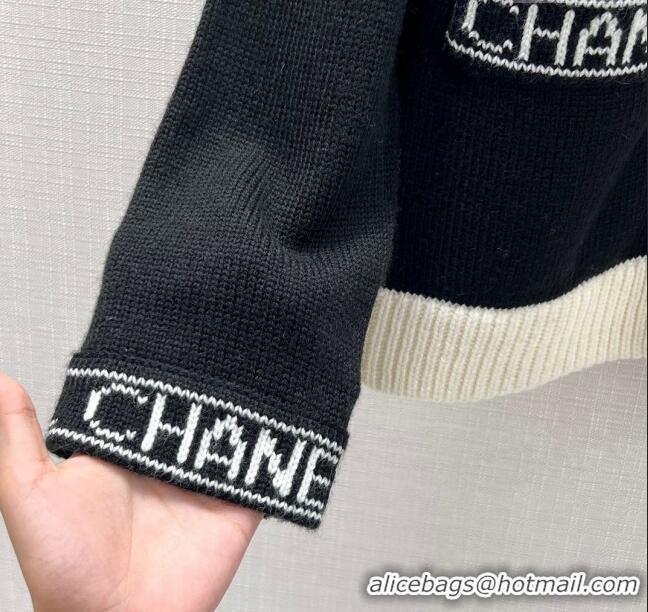 Reasonable Price Chanel Cashmere & Wool Zipped Cardigan CH122534 White/Black 2023