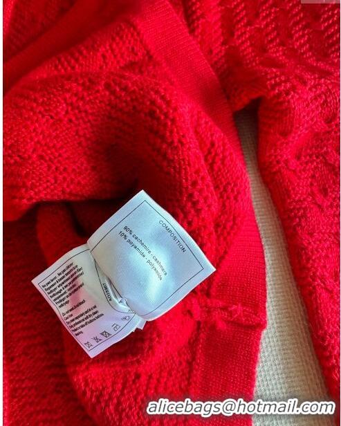 ​Top Design Chanel Cashmere Cardigan CH11005 Red 2024