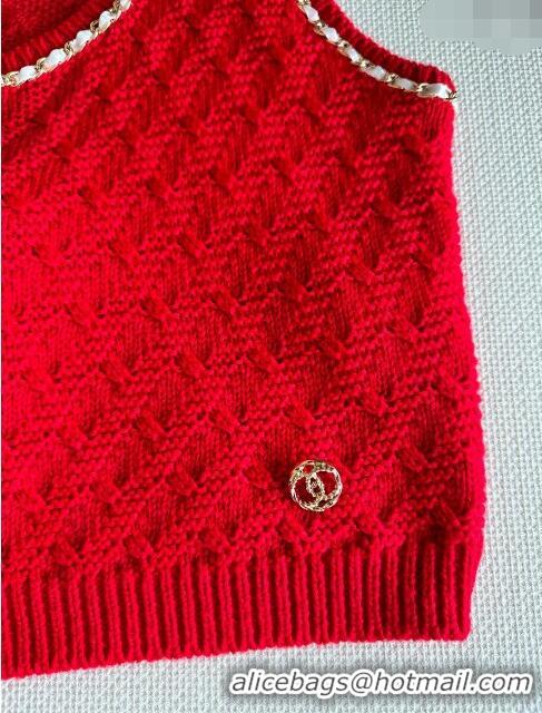 Good Taste Chanel Cashmere Vest CH11006 Red 2024