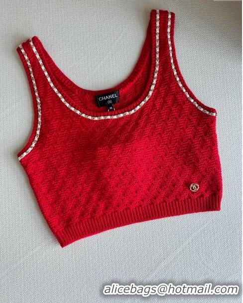 Good Taste Chanel Cashmere Vest CH11006 Red 2024