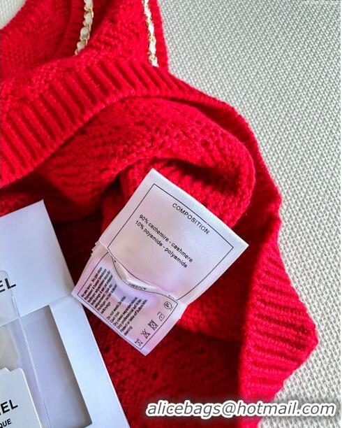 Good Taste Chanel Cashmere Vest CH11006 Red 2024