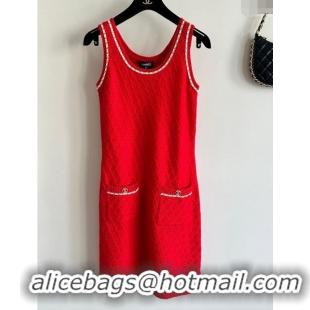 ​Good Looking Chanel Cashmere Dress CH11007 Red 2024