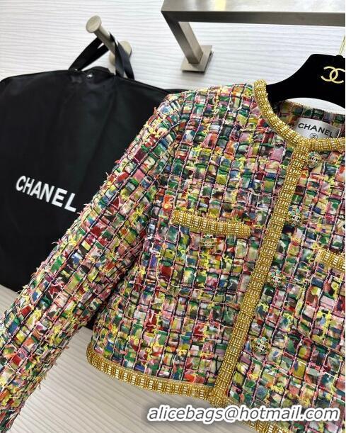 Famous Brand Chanel Short Jacket CH11016 Multicolor 2024