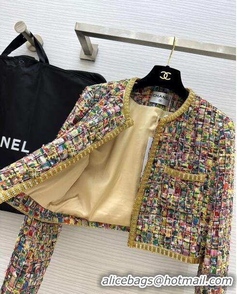 Famous Brand Chanel Short Jacket CH11016 Multicolor 2024