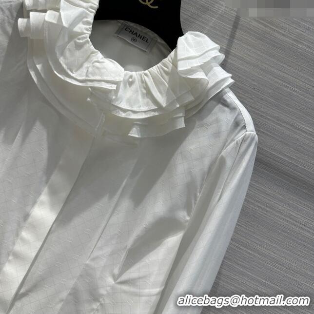 Most Popular Chanel Shirt CH11226 White 2024