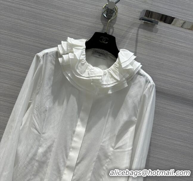 Most Popular Chanel Shirt CH11226 White 2024