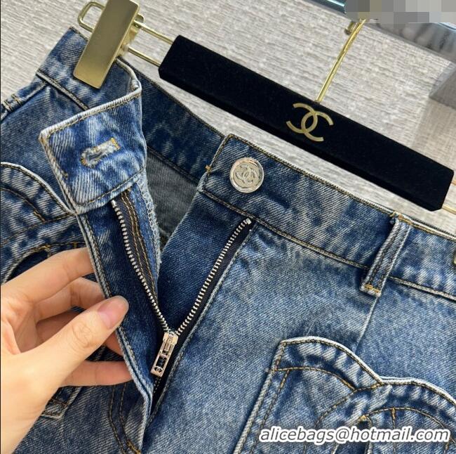 Affordable Price Chanel Coco Denim Skirt CH12213 Blue 2024