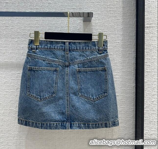 Affordable Price Chanel Coco Denim Skirt CH12213 Blue 2024