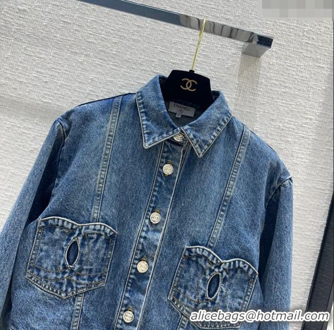 Market Sells Chanel Coco Denim Jacket CH12212 Blue 2024