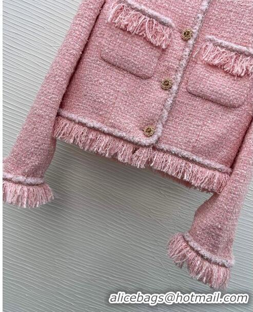 Famous Brand Chanel Tweed Jacket CH022313 Pink 2024