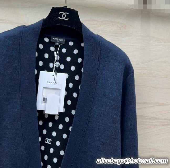 Famous Brand Chanel Wool Cardigan CH022718 Blue 2024