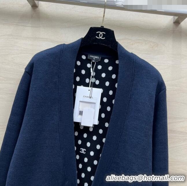 Famous Brand Chanel Wool Cardigan CH022718 Blue 2024