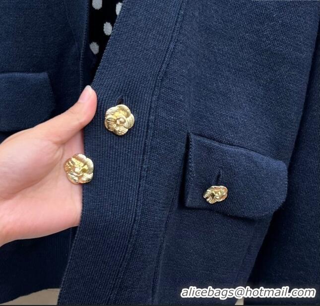 Famous Brand Chanel Wool Cardigan CH022718 Blue 2024