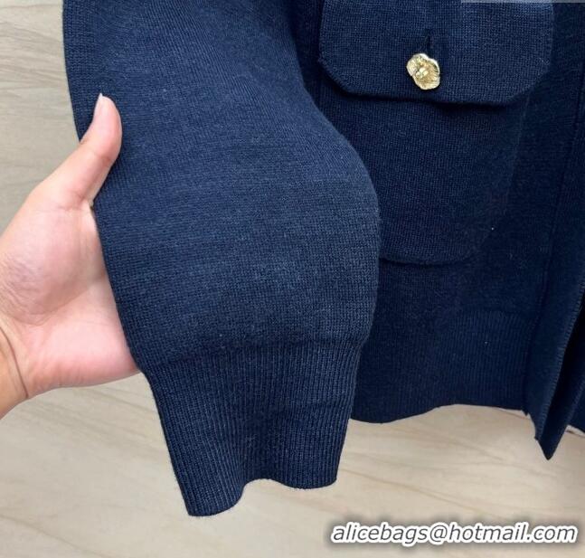 Famous Brand Chanel Wool Cardigan CH022718 Blue 2024