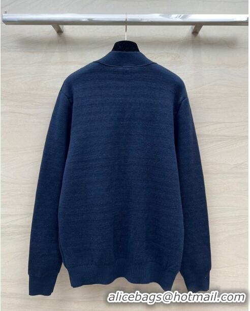 Famous Brand Chanel Wool Cardigan CH022718 Blue 2024