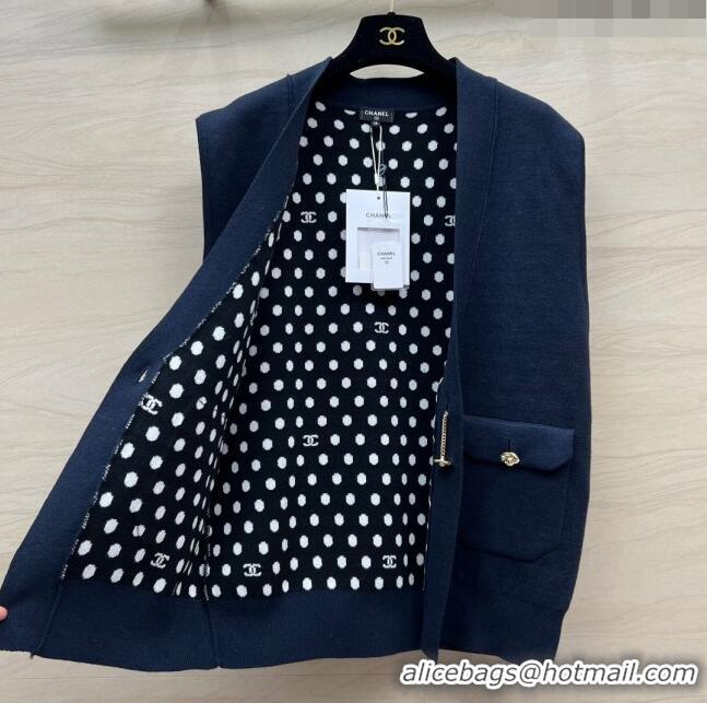 ​Luxury Discount Chanel Wool Vest CH022719 Blue 2024