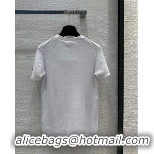 Best Price Chanel Knit T-shirt CH022720 White 2024