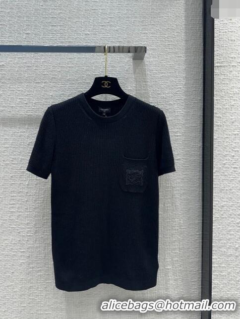 Super Quality Chanel Knit T-shirt CH022721 Black 2024