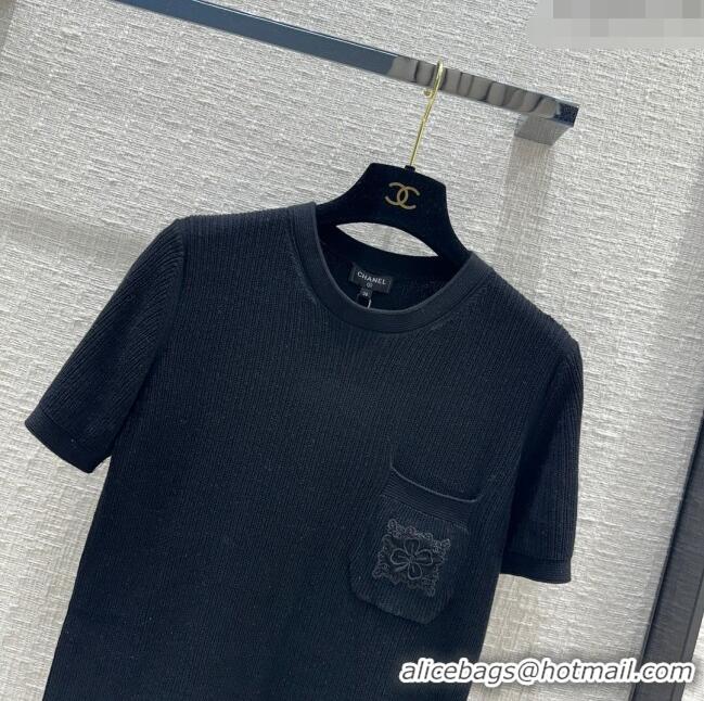 Super Quality Chanel Knit T-shirt CH022721 Black 2024