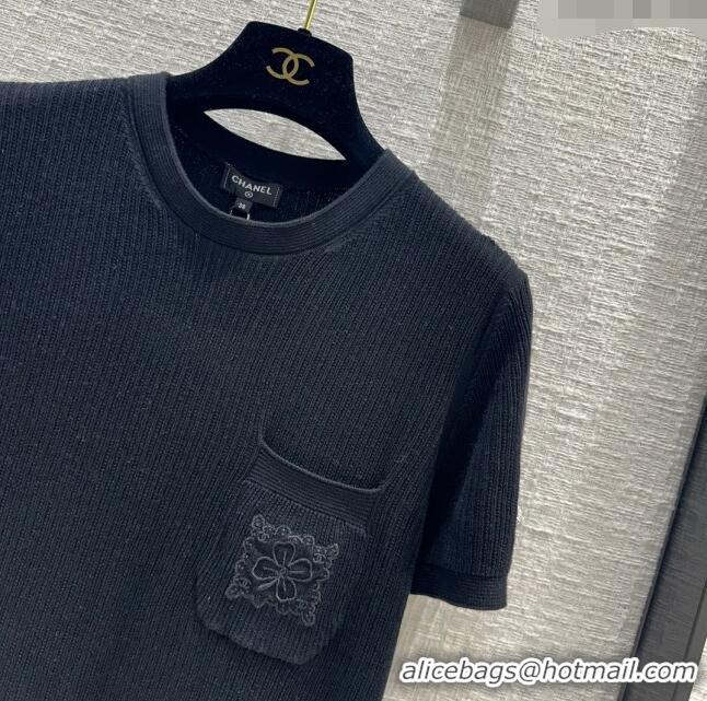 Super Quality Chanel Knit T-shirt CH022721 Black 2024