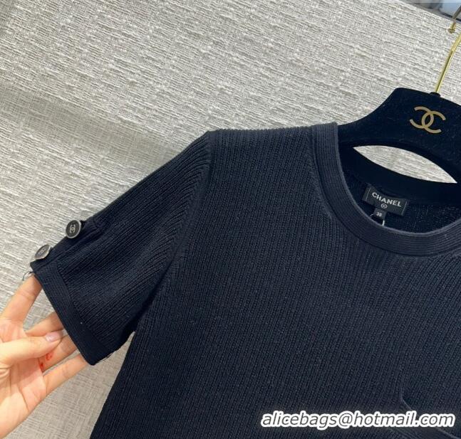 Super Quality Chanel Knit T-shirt CH022721 Black 2024