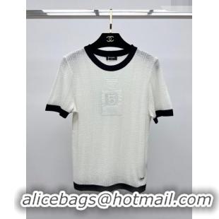 ​Good Product Chanel Knit Short-sleeved Sweater CH022727 White 2024