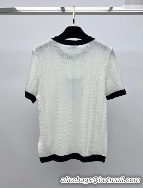 ​Good Product Chanel Knit Short-sleeved Sweater CH022727 White 2024