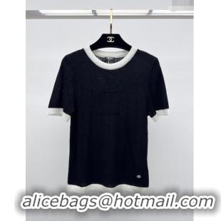 Unique Style Chanel Short-sleeved Sweater CH022729 Black 2024