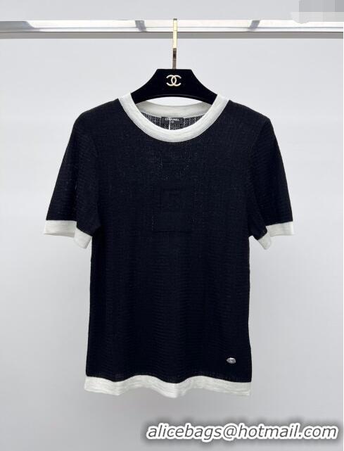 Unique Style Chanel Short-sleeved Sweater CH022729 Black 2024