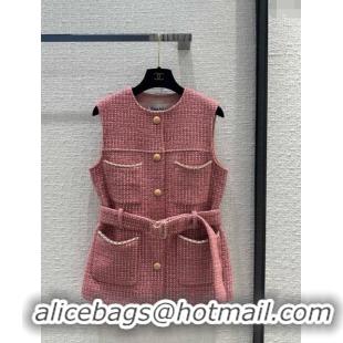 Top Quality Chanel Tweed Vest CH030705 Pink 2024