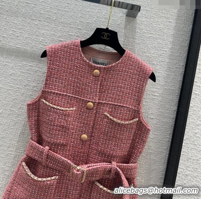 Top Quality Chanel Tweed Vest CH030705 Pink 2024