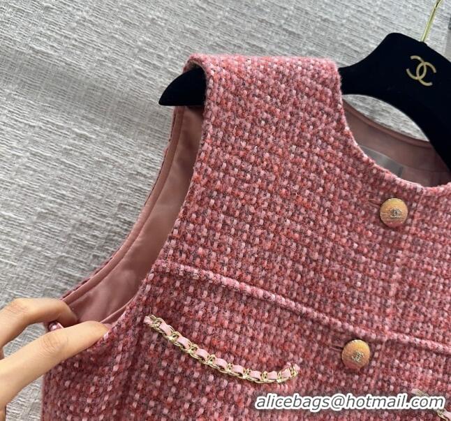 Top Quality Chanel Tweed Vest CH030705 Pink 2024