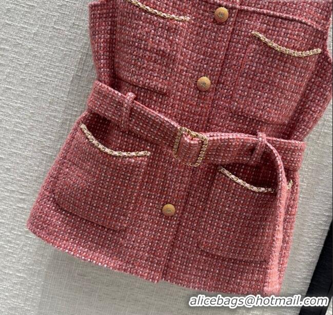 Top Quality Chanel Tweed Vest CH030705 Pink 2024