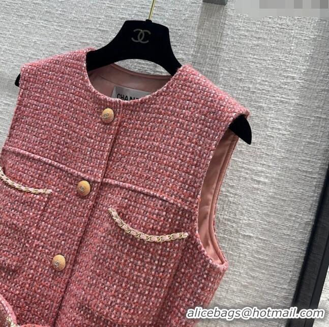 Top Quality Chanel Tweed Vest CH030705 Pink 2024