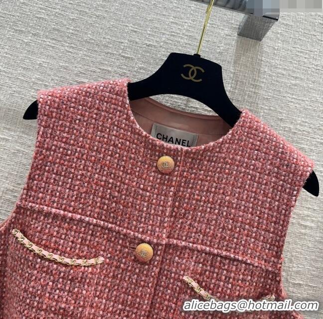 Top Quality Chanel Tweed Vest CH030705 Pink 2024