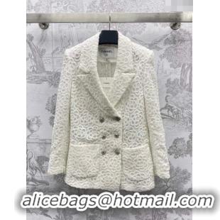 ​Popular Style Chanel Camellia Jacket CH030728 White 2024