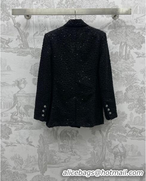 ​Unique Grade Chanel Camellia Jacket CH030729 Black 2024