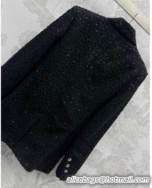 ​Unique Grade Chanel Camellia Jacket CH030729 Black 2024