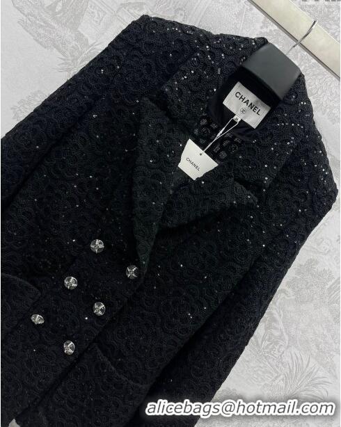 ​Unique Grade Chanel Camellia Jacket CH030729 Black 2024