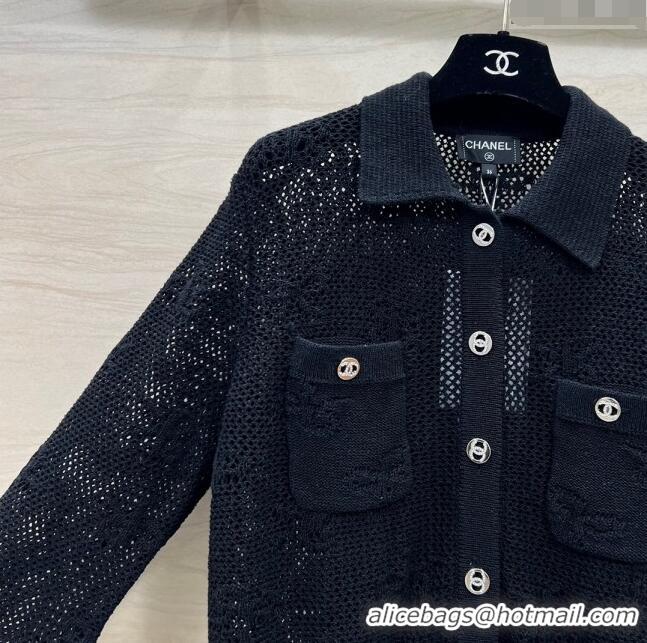 ​Traditional Discount Chanel Knit Cardigan CH030815 Black 2024