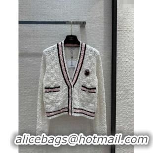 New Release Creation Chanel Knit Cardigan CH031104 White 2024