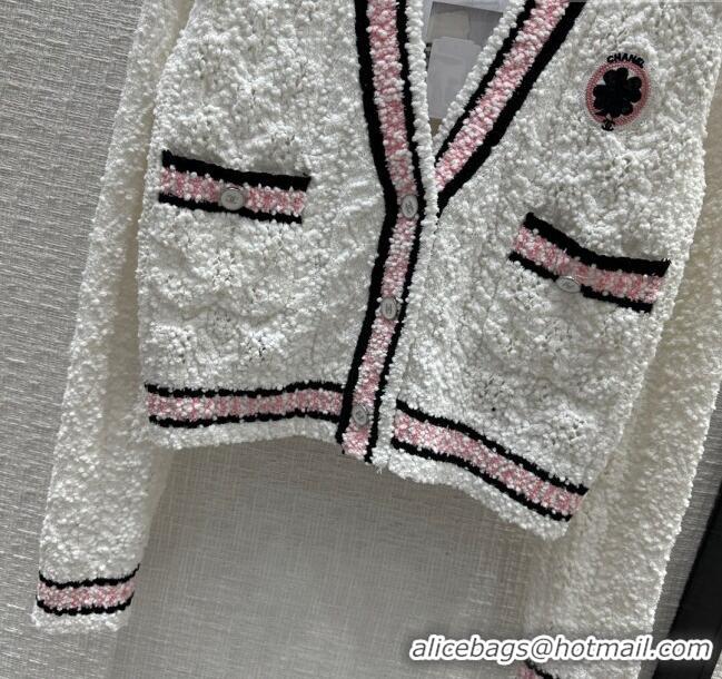 New Release Creation Chanel Knit Cardigan CH031104 White 2024