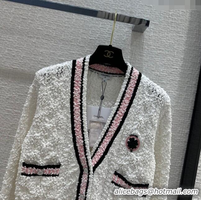 New Release Creation Chanel Knit Cardigan CH031104 White 2024