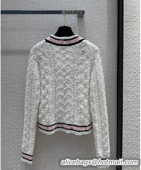 New Release Creation Chanel Knit Cardigan CH031104 White 2024