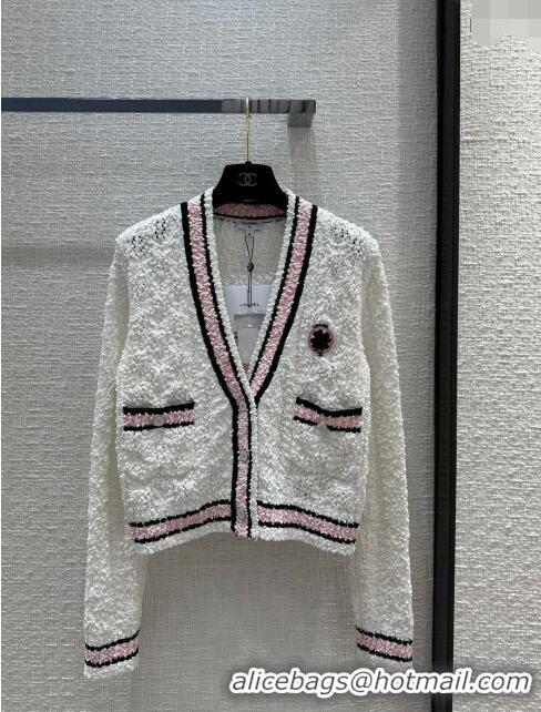 New Release Creation Chanel Knit Cardigan CH031104 White 2024