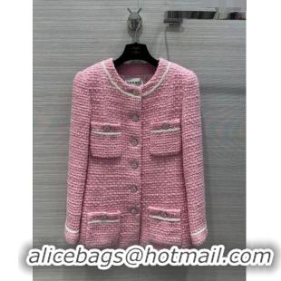 Shop Grade Chanel Tweed Jacket CH031114 Pink 2024