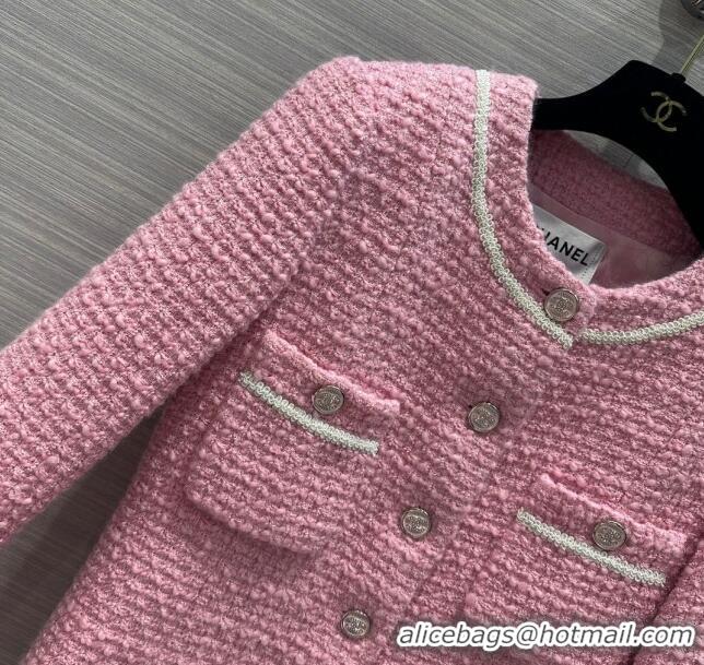 Shop Grade Chanel Tweed Jacket CH031114 Pink 2024