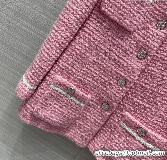 Shop Grade Chanel Tweed Jacket CH031114 Pink 2024